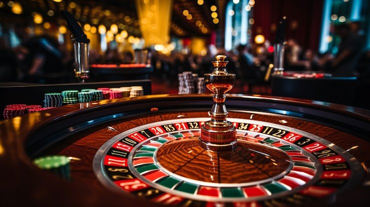 Antarmuka permainan French Roulette live dealer di wa slot dengan meja dan roda roulette